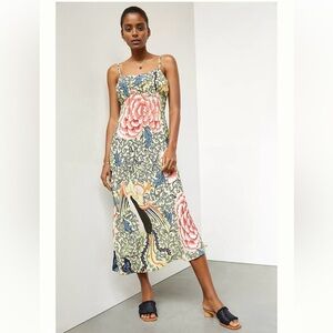 Anthropologie Conditions Apply Asian Print MIDI Slip Dress Size XL
